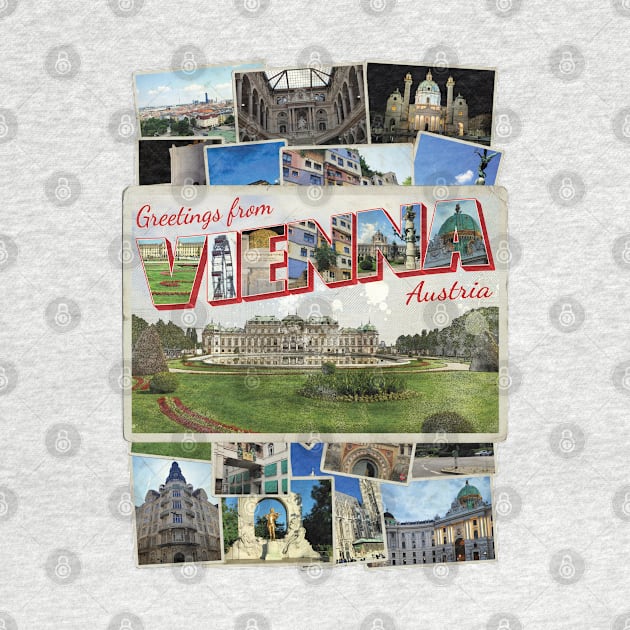 Greetings from Vienna in Austria Vintage style retro souvenir by DesignerPropo